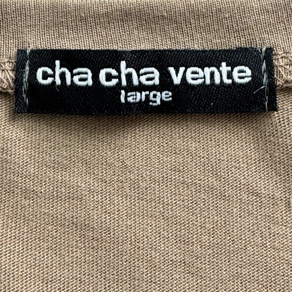 Cha Cha Vente Women's Top Tan Size L 3/4 Sleeves Tassels Fringe Knit Soft - Picture 5 of 7